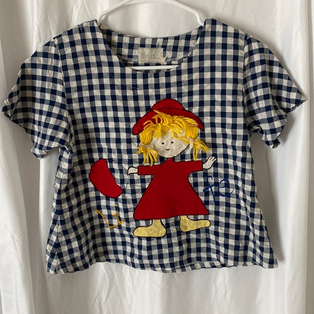 Pooh ragdoll shirt , checkered top